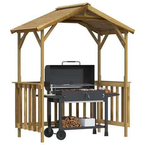 Barbecue-overkapping 163,5x93x210 cm ge&iuml;mpregneerd grenenhout 2