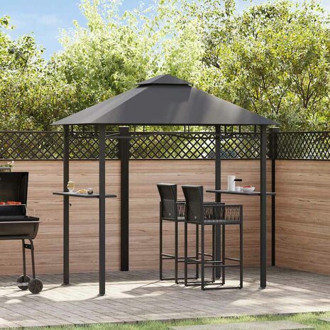 Barbecue paviljoen 240x150x255 cm staal antraciet 1