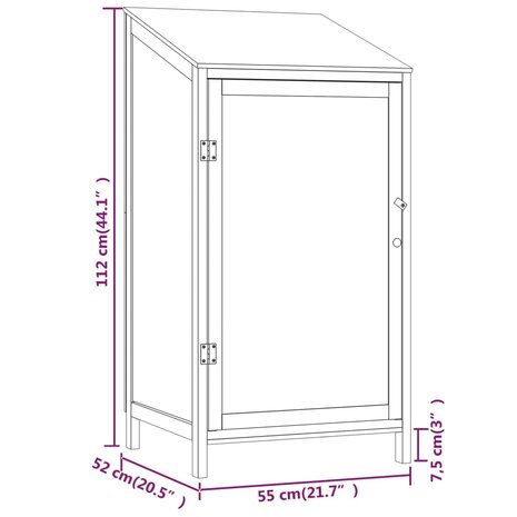 Tuinschuur 55x52x112 cm massief vurenhout 7