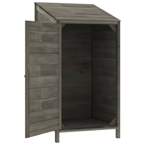 Tuinschuur 55x52x112 cm massief vurenhout antracietkleurig 4