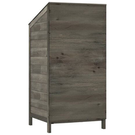 Tuinschuur 55x52x112 cm massief vurenhout antracietkleurig 6