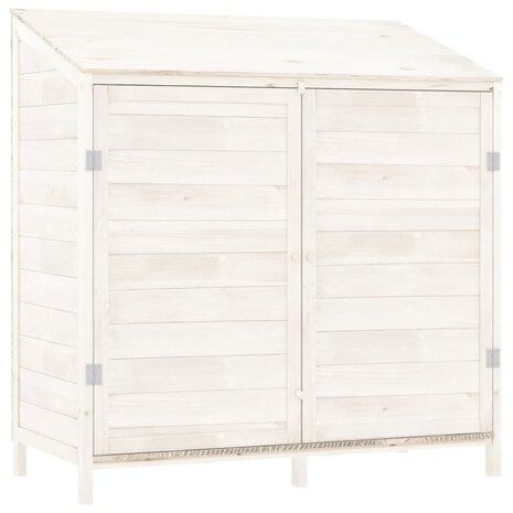 Tuinschuur 102x52x112 cm massief vurenhout wit 2