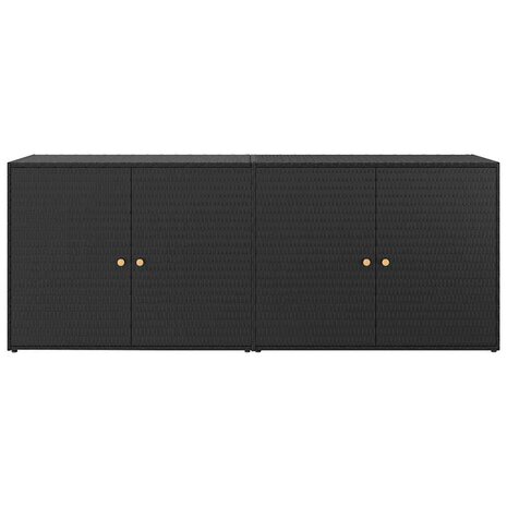 Tuinkast Zwart 198x55,5x80 cm Poly Rattan 4
