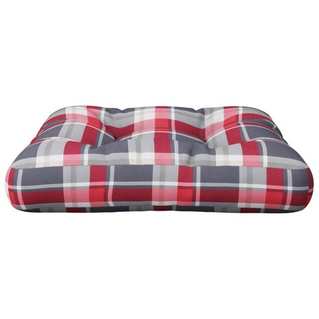Palletkussen 60x60x12 cm stof ruitpatroon rood 4