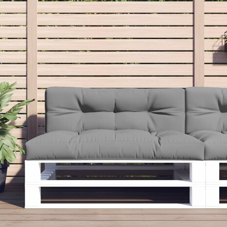 Palletkussen 120x40x12 cm stof grijs 1