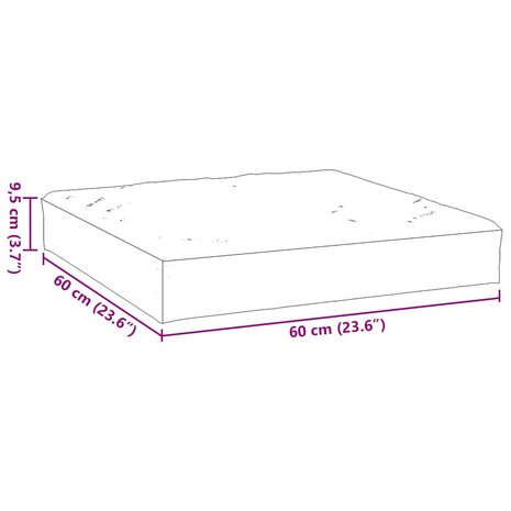 Palletkussen 60x60x9,5 cm stof gem&ecirc;leerd groen 7