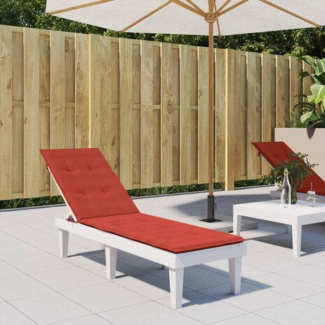 Terrasstoelkussen (75+105) x 50 x 4 cm stof gem&ecirc;leerd rood 3