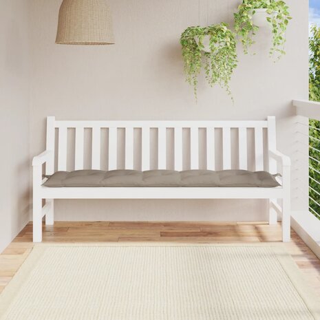 Tuinbankkussen 180x50x7 cm oxford stof taupe 1