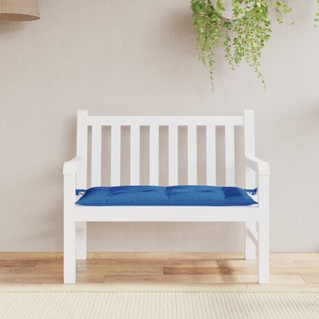 Tuinbankkussen 110x50x7 cm stof blauw 1