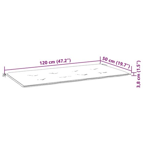 Tuinbankkussen 120x50x3 cm oxford stof antracietkleurig 7