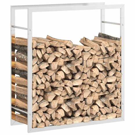 Haardhoutrek 80x28x86 cm roestvrij staal 4