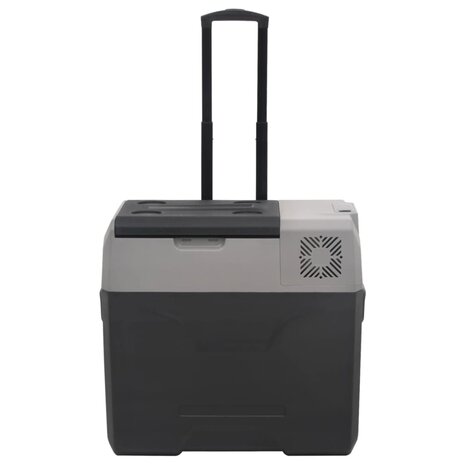 Koelbox met wielen en adapter 40 L polypropeen zwart en grijs 5