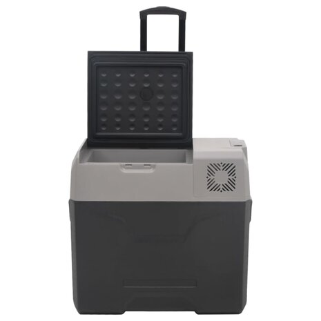 Koelbox met wielen en adapter 50 L polypropeen zwart en grijs 6