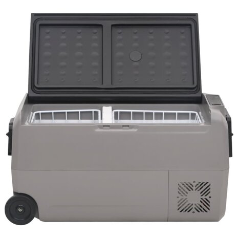 Koelbox met wielen en adapter 50 L PP en PE zwart en grijs 4