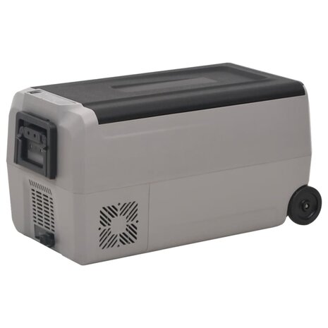 Koelbox met wielen en adapter 50 L PP en PE zwart en grijs 7