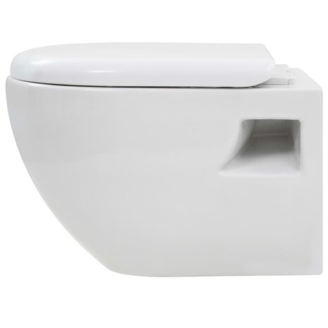 Hangend toilet met hoge verbogen stortbak keramiek 8