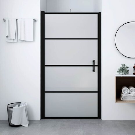 Douchedeur mat 81x195 cm gehard glas zwart 1
