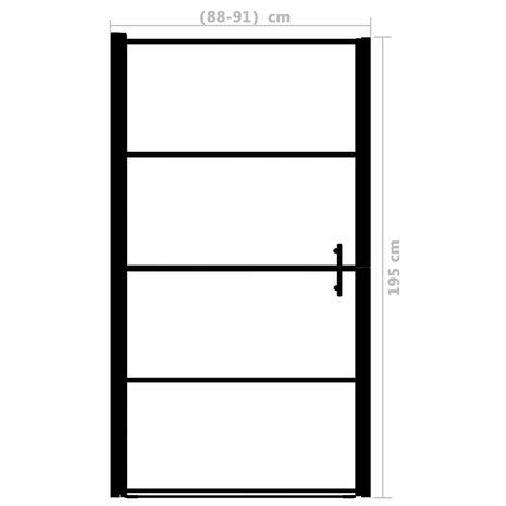 Douchedeur mat 91x195 cm gehard glas zwart 5
