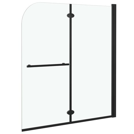 Douchewand inklapbaar 2 panelen 120x140 cm ESG zwart 3