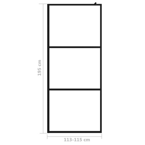 Inloopdouchewand transparant 115x195 cm ESG-glas zwart 7