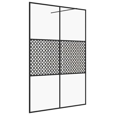 Inloopdouchewand 140x195 cm ESG-glas transparant en zwart 2