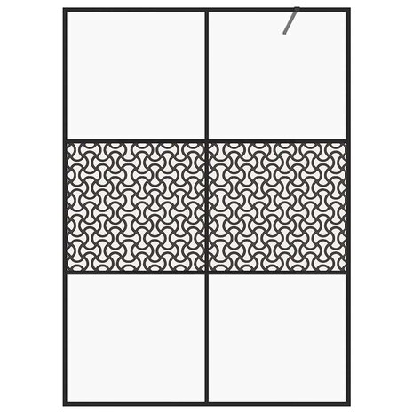 Inloopdouchewand 140x195 cm ESG-glas transparant en zwart 3