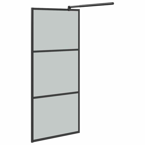 Inloopdouchewand 90x195 cm donker ESG-glas zwart 4