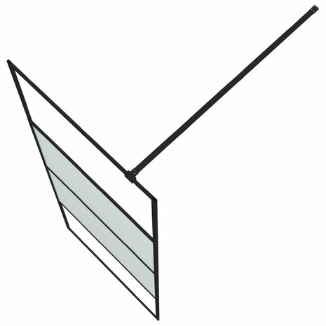 Inloopdouchewand 80x195 cm halfmat ESG-glas zwart 5