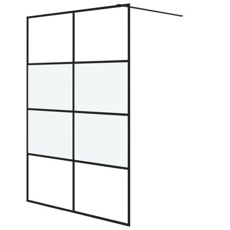 Inloopdouchewand 140x195 cm halfmat ESG-glas zwart 2