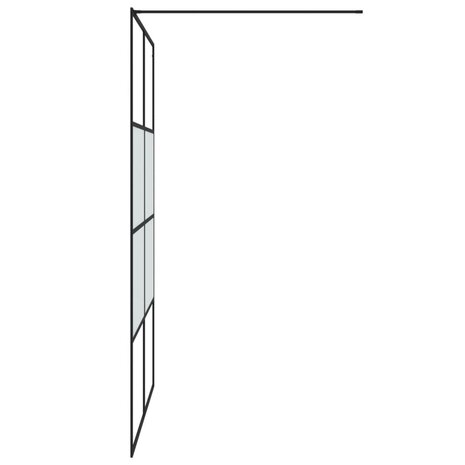 Inloopdouchewand 140x195 cm halfmat ESG-glas zwart 4