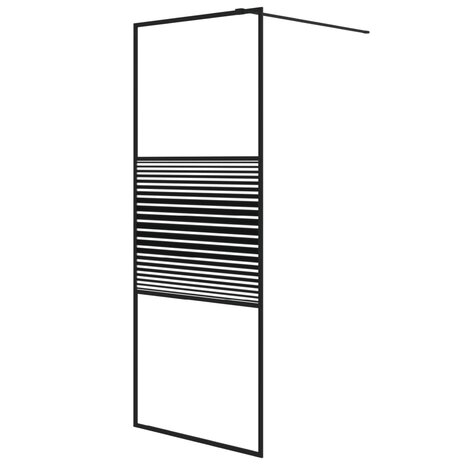 Inloopdouchewand 80x195 cm transparant ESG-glas zwart 2