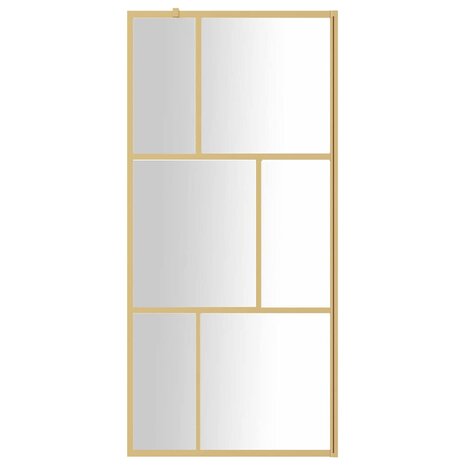 Inloopdouchewand transparant 80x195 cm ESG-glas goudkleurig 3