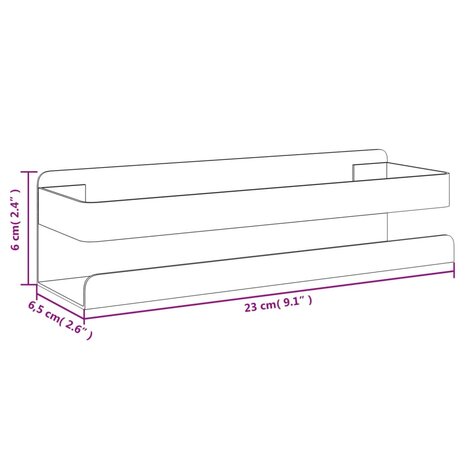 Doucherekje 23x6,5x6 cm geborsteld 304 roestvrij staal matzwart 8