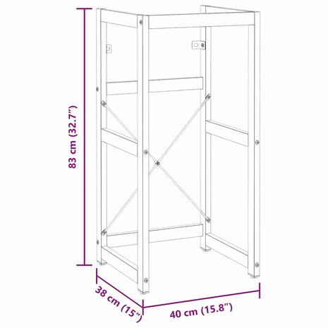 Wastafelframe 40x38x83 cm ijzer zwart 8