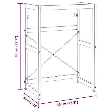 Wastafelframe 59x38x83 cm ijzer zwart 8