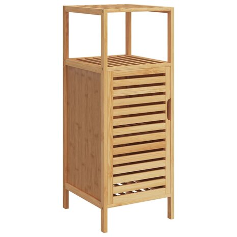 Badkamerkastje met schap 36x33x87 cm bamboe 2