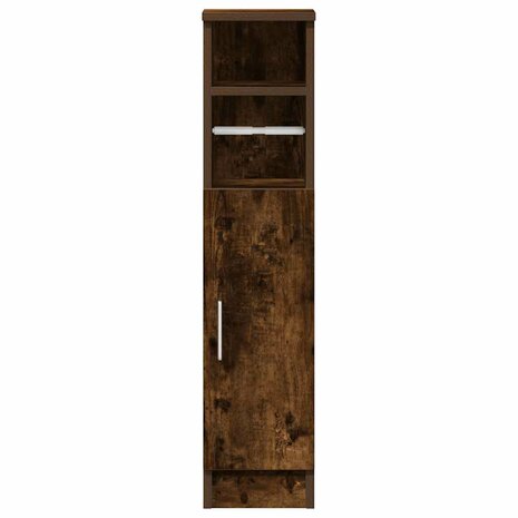 Badkamerkast met rolhouder 20,5x22x90 cm gerookt eikenkleurig 4