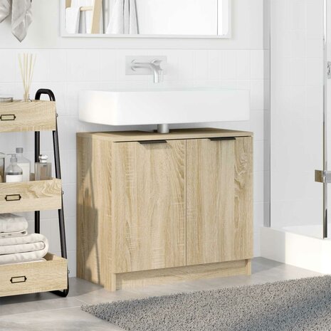 Badkamerkast Sonoma Eiken 64,5 x 33,5 x 59 cm Bewerkt hout 4