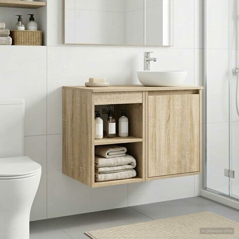 Badkamerkast Tussenin Sonoma Eiken 30 x 41 x 50 cm Bewerkt hout 1