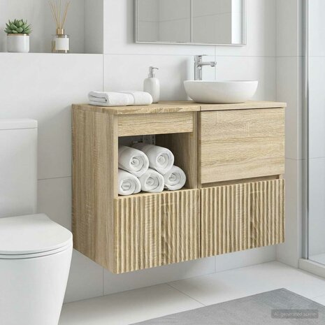 Badkamerkast Sonoma Eiken 30 x 35 x 50 cm Bewerkt hout 4