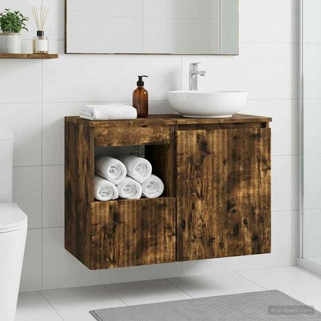 Badkamerkast Gerookt eiken 30 x 35 x 50 cm Bewerkt hout 1