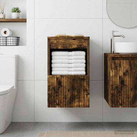 Badkamerkast Gerookt eiken 30 x 35 x 50 cm Bewerkt hout 4