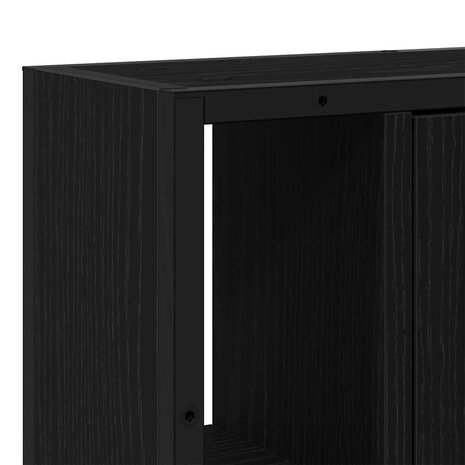 Badkamerspiegelkast zwart eiken 60x16x60 cm bewerkt hout 8