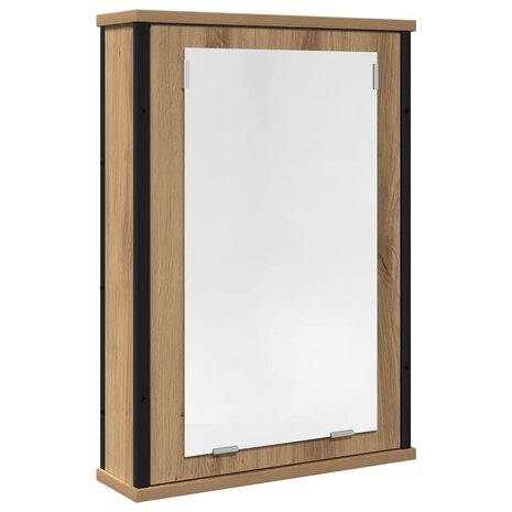 Badkamerspiegelkast 42x12x60 cm bewerkt hout artisanaal 2