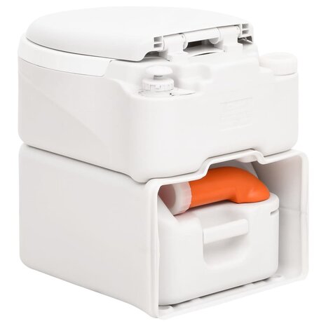 Campingtoilet ge&iuml;ntegreerd 24+17 L HDPE en PP wit 4