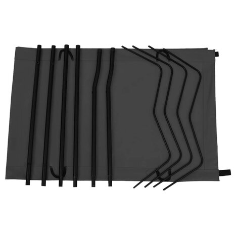 Veldbedden 2 st 180x60x19 cm oxford stof en staal zwart 4