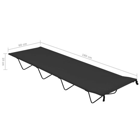 Veldbedden 2 st 180x60x19 cm oxford stof en staal zwart 7