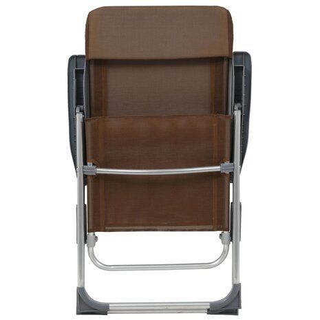 Campingstoelen 4 st inklapbaar aluminium bruin 7
