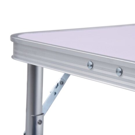 Campingtafel inklapbaar 60x45 cm aluminium wit 7