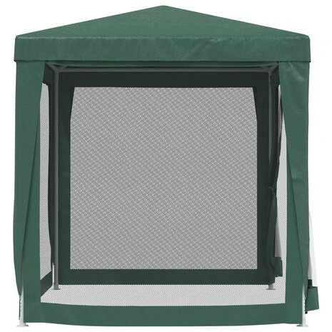 Partytent met 4 mesh zijwanden 2x2 m HDPE groen 4